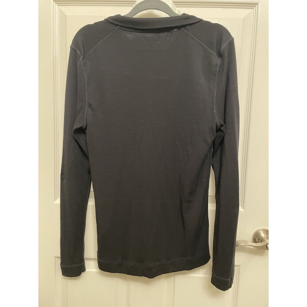 Smartwool Women’s Large 100% Merino Wool Quarter Zip Base Layer Black - Picture 2 of 7